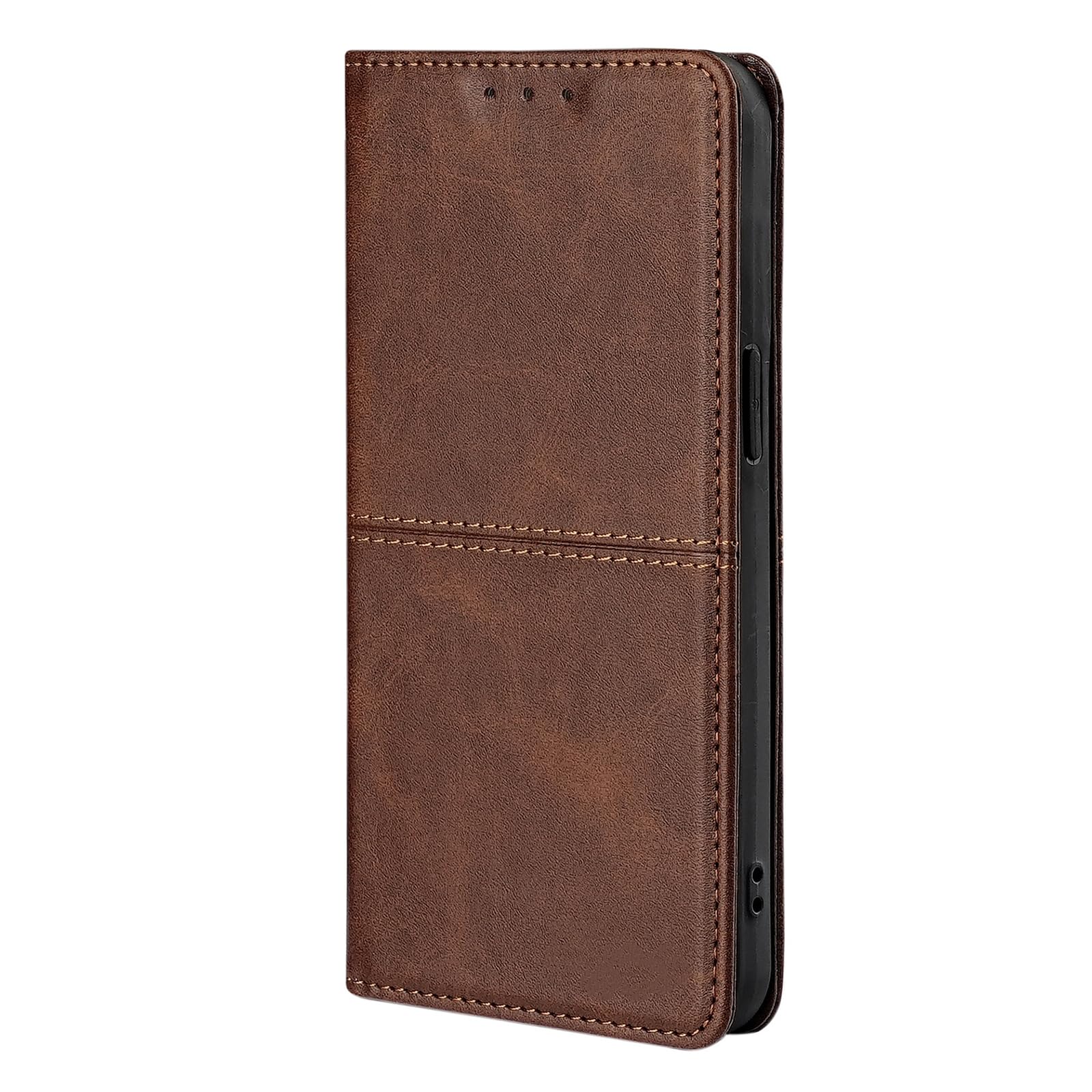 Étui en cuir fin pour Google Pixel 9, housse rétro business chic marron