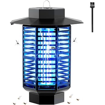 Electric Insect Killer 4200 V Mosquito Lamp 18 W UV Light IPX4 Waterproof Fly Trap Electric Mosquito Trap for Indoor and Outdoor Use Insect Catcher Against Mosquitoes Flies Wasps