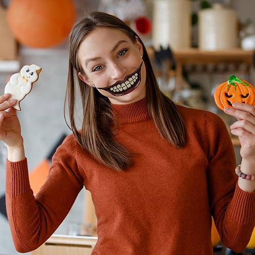 Miniatura 6 de 20 hojas de calcomanías de tatuaje de Halloween, realista, impermeable, aterradora, boca grande, calcomanías de maquillaje, tatuajes de Halloween,