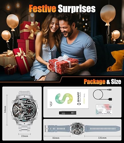 Miniatura 8 de LIGE Relojes inteligentes para hombre, contestarhacer llamadas, pantalla de 1.75 pulgadas con altitud de brújula y presión barométrica 900 mAh,