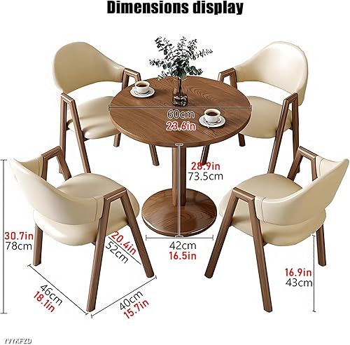 Miniatura 2 de YVYKFZD Mesa de recepción de oficina, mesa de club, mesa de conferencias redonda pequeña, juego de mesa de centro de 5 piezas, juego de mesa de