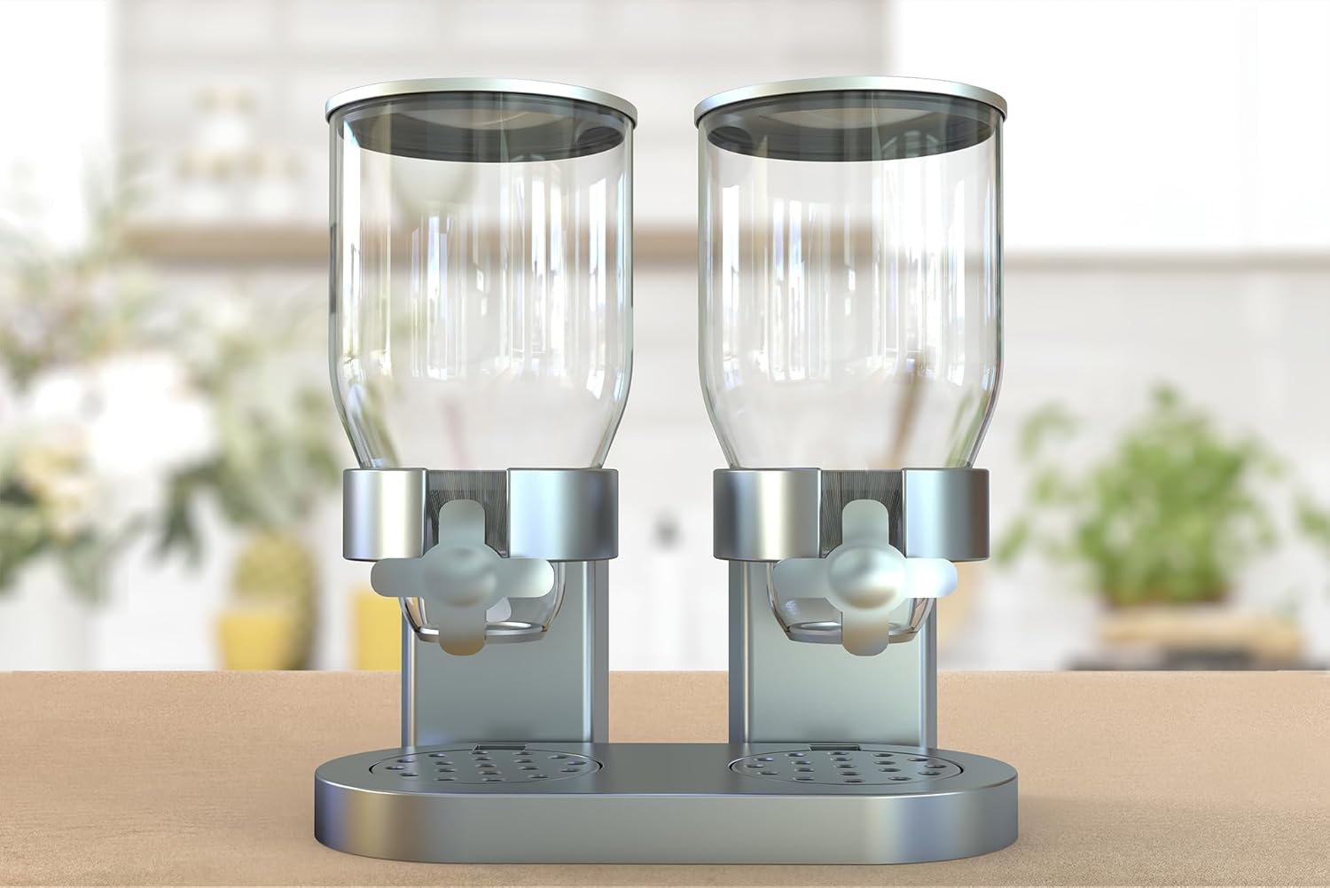 Dispenser Dog Food, Rice Double Countertop Storage, Candy Cereal For Kids Baby Cereal Dry Food Snacks Container