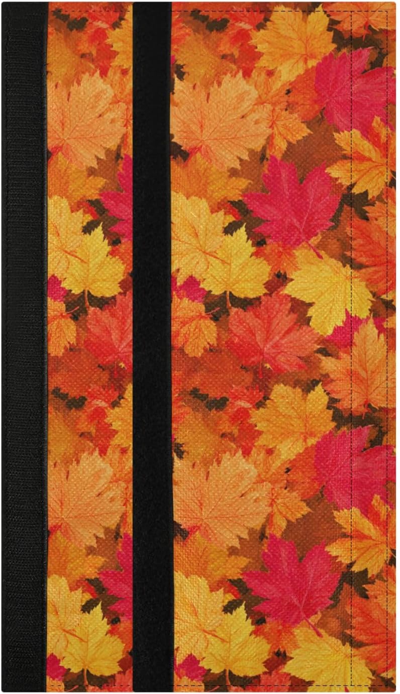 Boccsty Autumn Maple Leaves Refrigerator Door Handle Covers 2 Pcs Fall Red Leaf Kitchen Appliance Decor Handles Fridge Protector Gloves Ovens Door Cloth for Stove Dishwasher Microwave