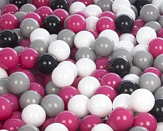 Conjunto de bolas pelotas para piscina infantil 500 piezas, O 7cm (Colores de bolas: negro,blanco,rosa, gris)