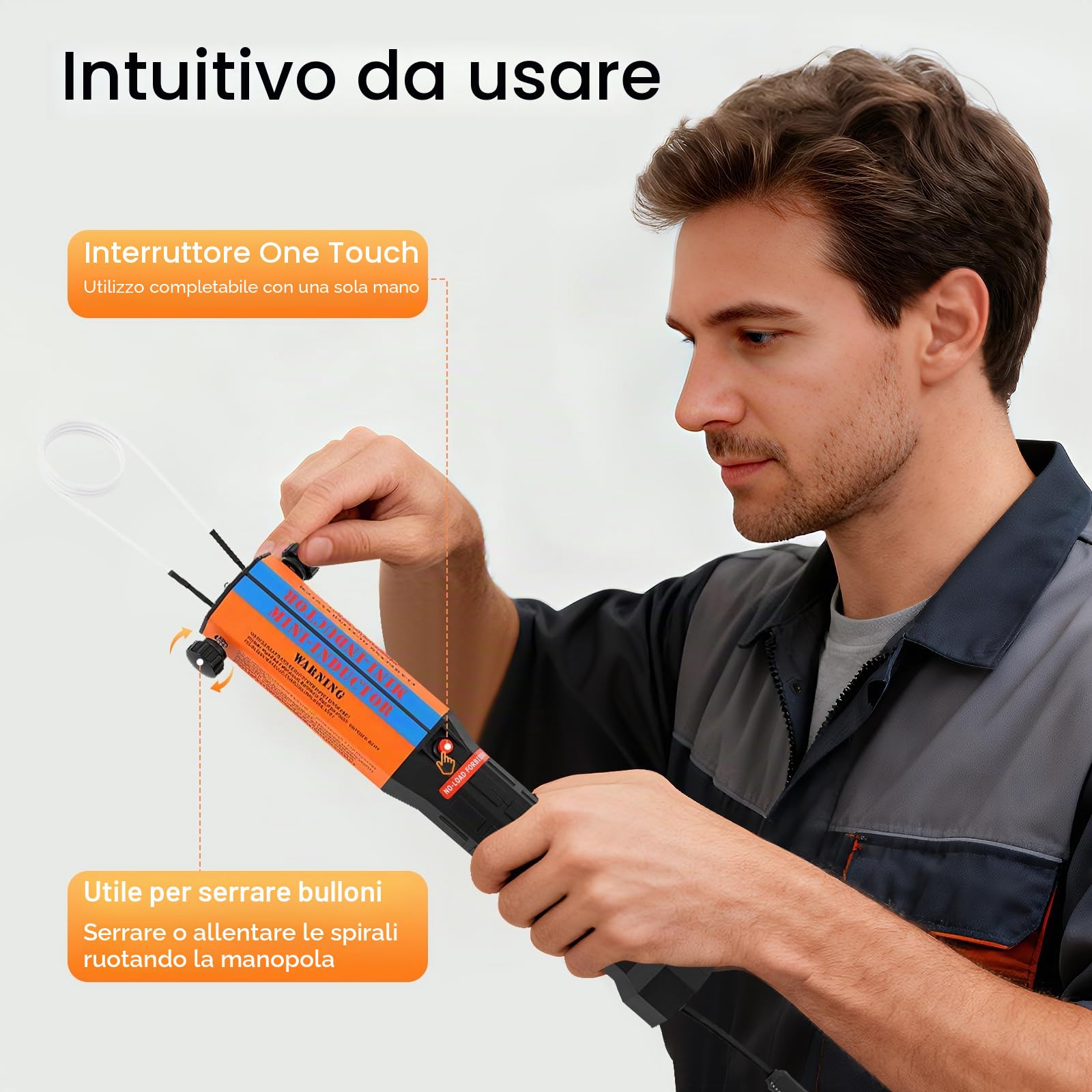 Riscaldatore a Induzione 1000W 850°C 10 Bobine per Bulloni Auto | 1000W, 850°C, 10 Bobine, Senza Fiamma, Custodia Inclusa, Antiscivolo