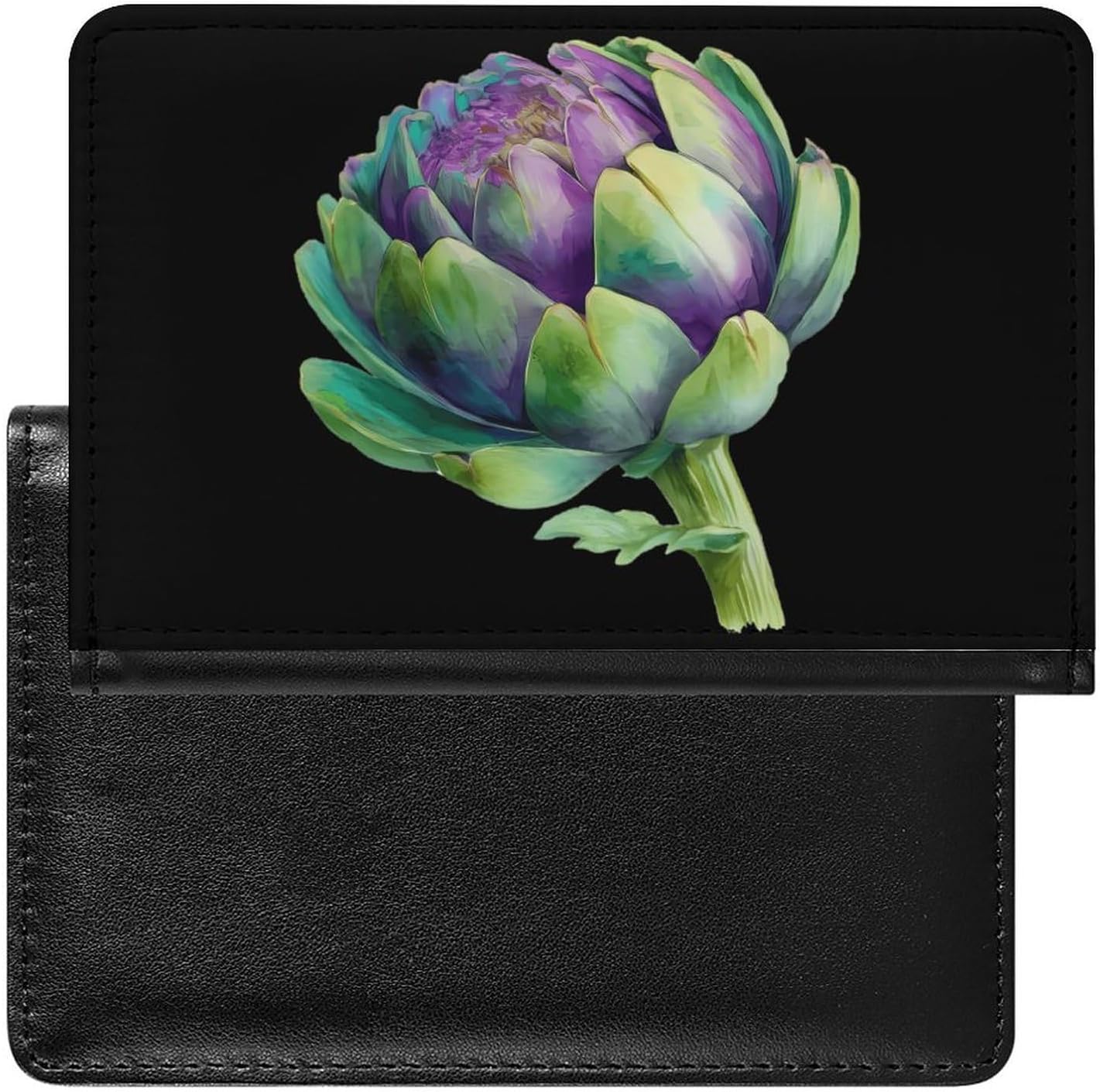 Artichoke Watercolor Travel Passport Holder Passports Protective Cover for Women Men with Card Slots
