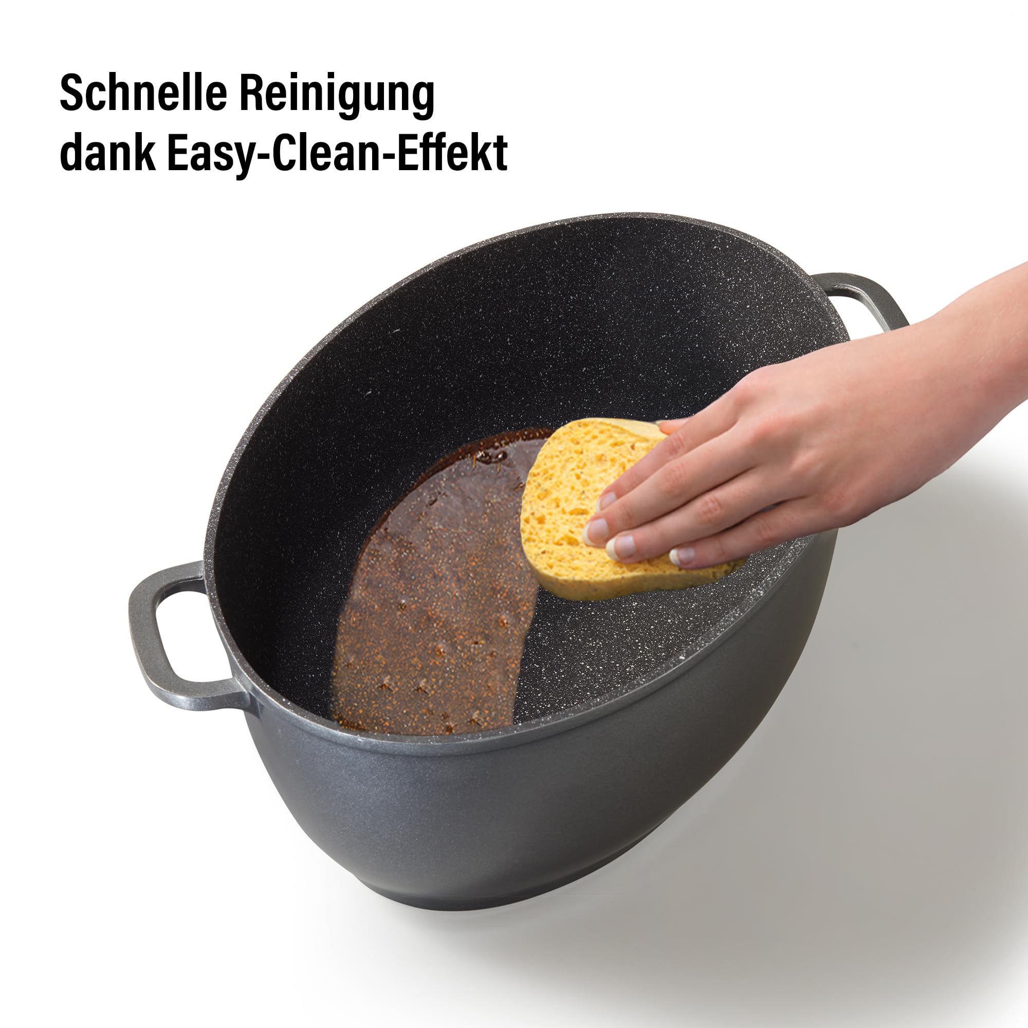 STONELINE Gourmet Bräter mit Deckel Induktion Oval 39x26 cm, 8,5 L, Aluguss Topf beschichtet mit echten Steinpartikeln mit Aromadeckel Bratentopf Schmortopf mit Deckel Backofengeeignet, alle Herdarten