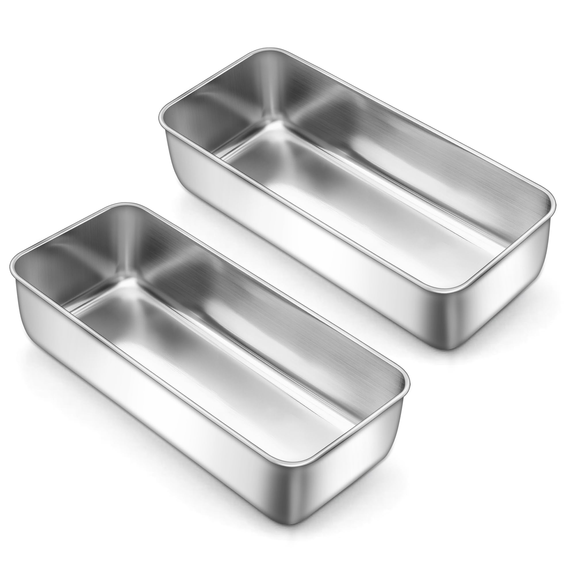 LIANYU 2 Pack Large Stainless Steel Loaf Pans