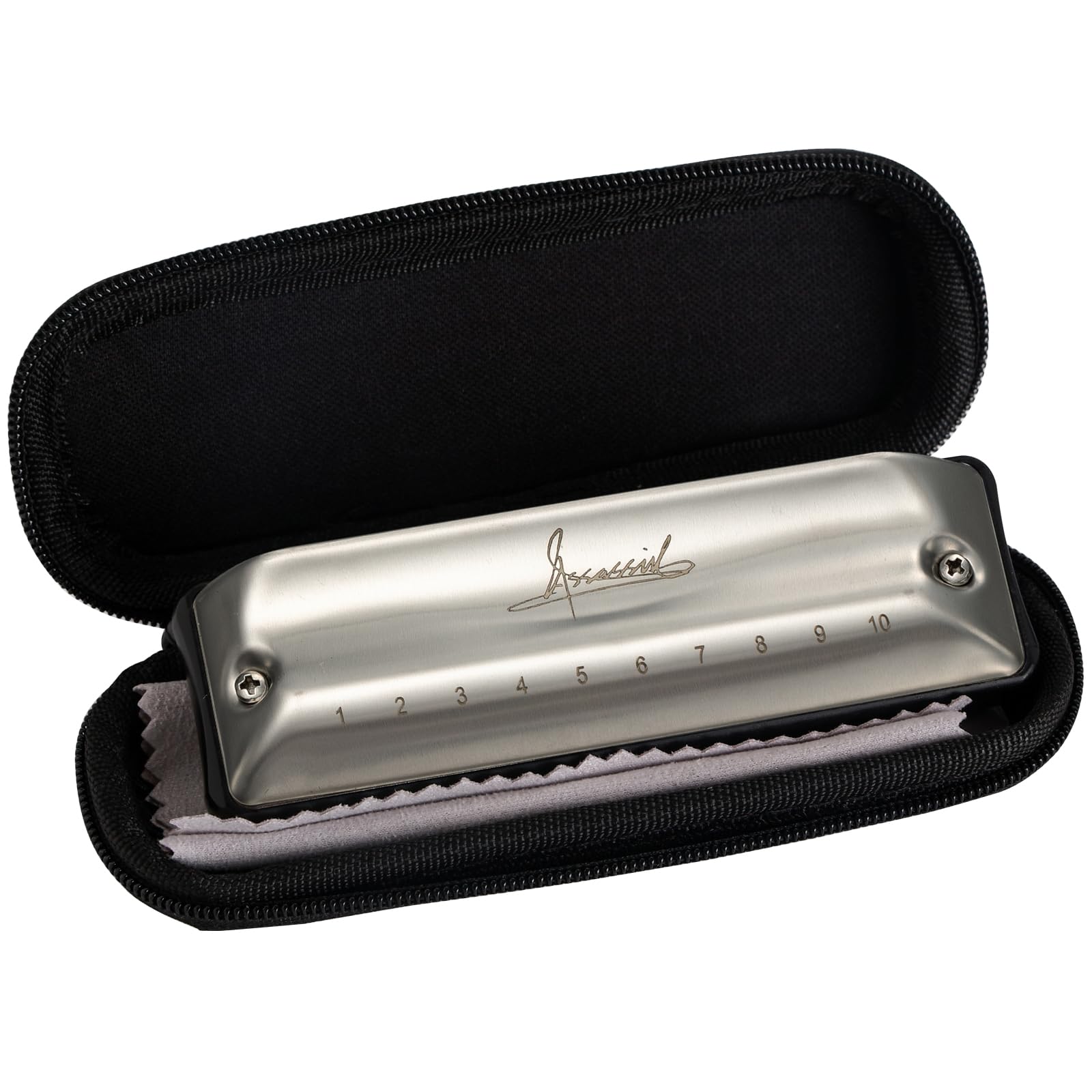 JDR Harmonica de blues en D pour adultes et enfants, débutants, mini orgue buccal avec étui et accessoires de guitare, 10 trous, 20 tons | Assassin
