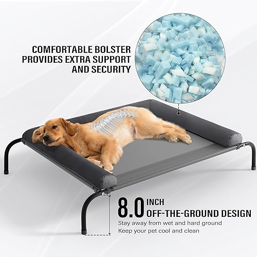 Miniatura 3 de Western Home - Cama elevada para perros, para uso en exteriores, para mascotas grandes, medianas y pequeñas, refrescante para uso en exteriores o