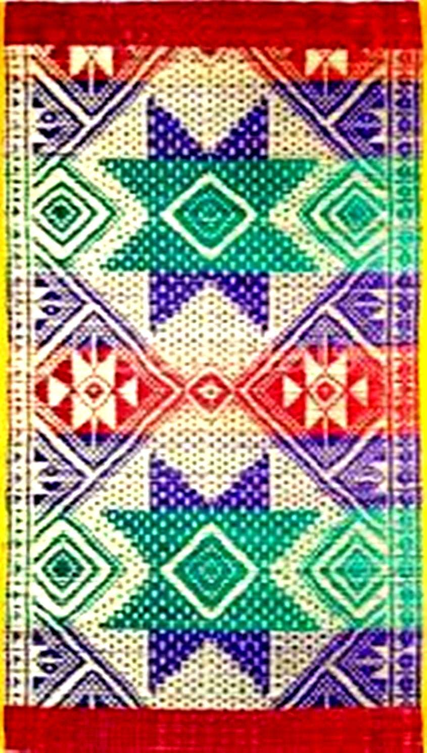 Jayam Traditional Mats Korai Floor Mat/Carpet/Multi Design/Multi Color Sleeping Mat/Chatai / 6 x 4 Feet