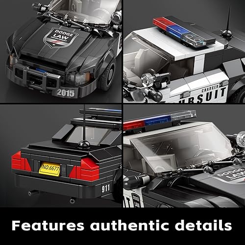 Miniatura 3 de Kit de bloques de construcción de juguete de coche de policía, compatible con autos Lego, juego de construcción de autos Speed Champions, regalo