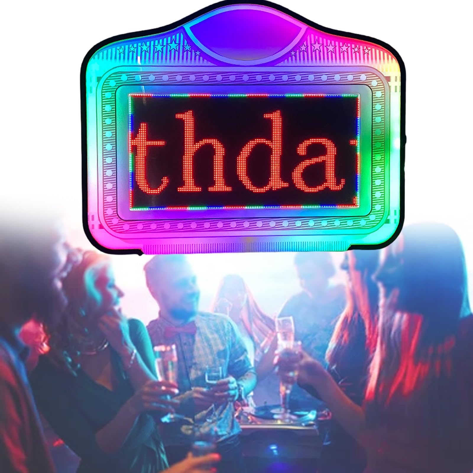 Tablero De VisualizacióN De Letreros De Servicio De Botella De Texto En Color, Texto Con Diferentes Efectos De Fondo, Pantalla De VisualizacióN En Color De ReproduccióN De Desplazamiento