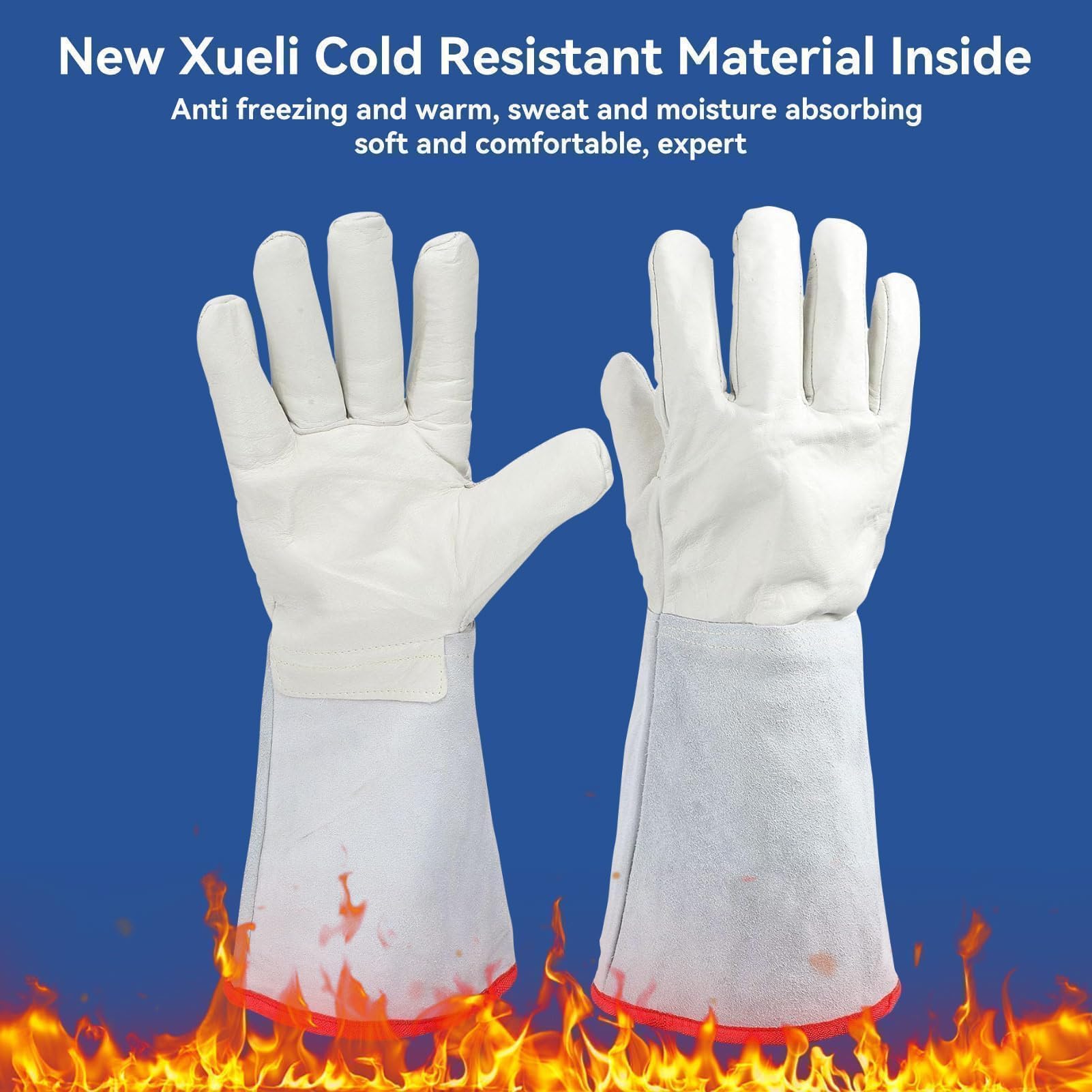 Gants cryogéniques, Gants de Protection Contre l'azote Liquide, Gants congelés, Gants cryogéniques Solides, Gants de Traitement de la Glace sèche, Gants de Protection Contre Les liquides, 40cm