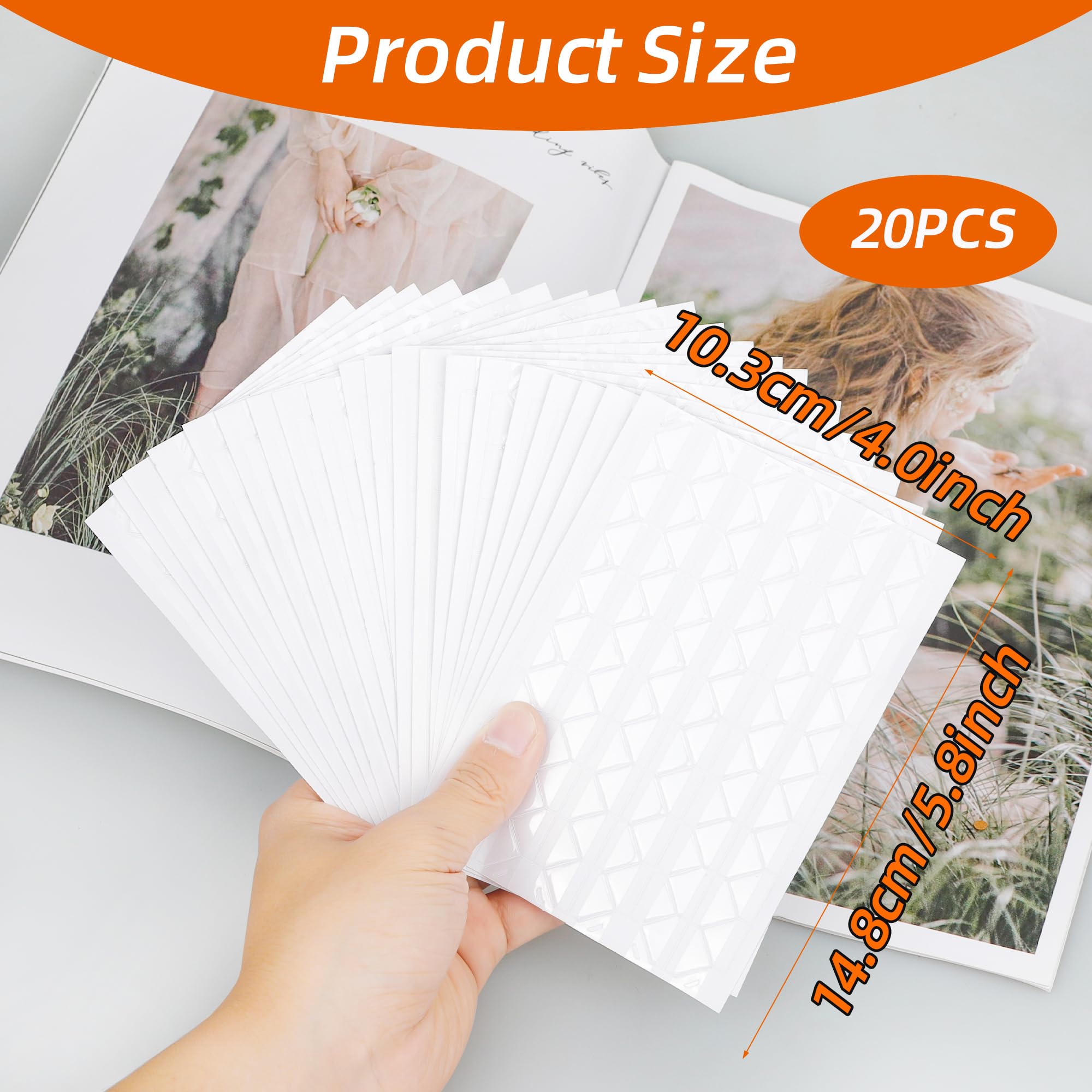 2040 Coins Photo Autocollants Transparents - Pour Albums, Scrapbooking - Adhésifs Invisibles