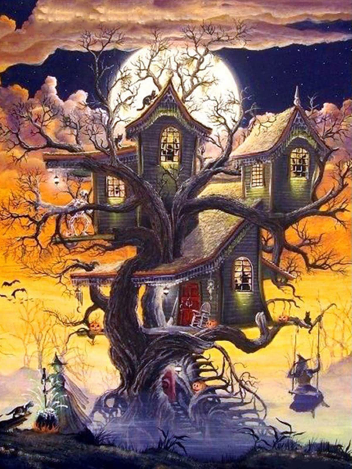 5000 Bunte Puzzleteile Hexe öLgemäLde Puzzles FüR Erwachsene Puzzles Tiere Puzzles Dekoration Fertige Größe 156×105cm
