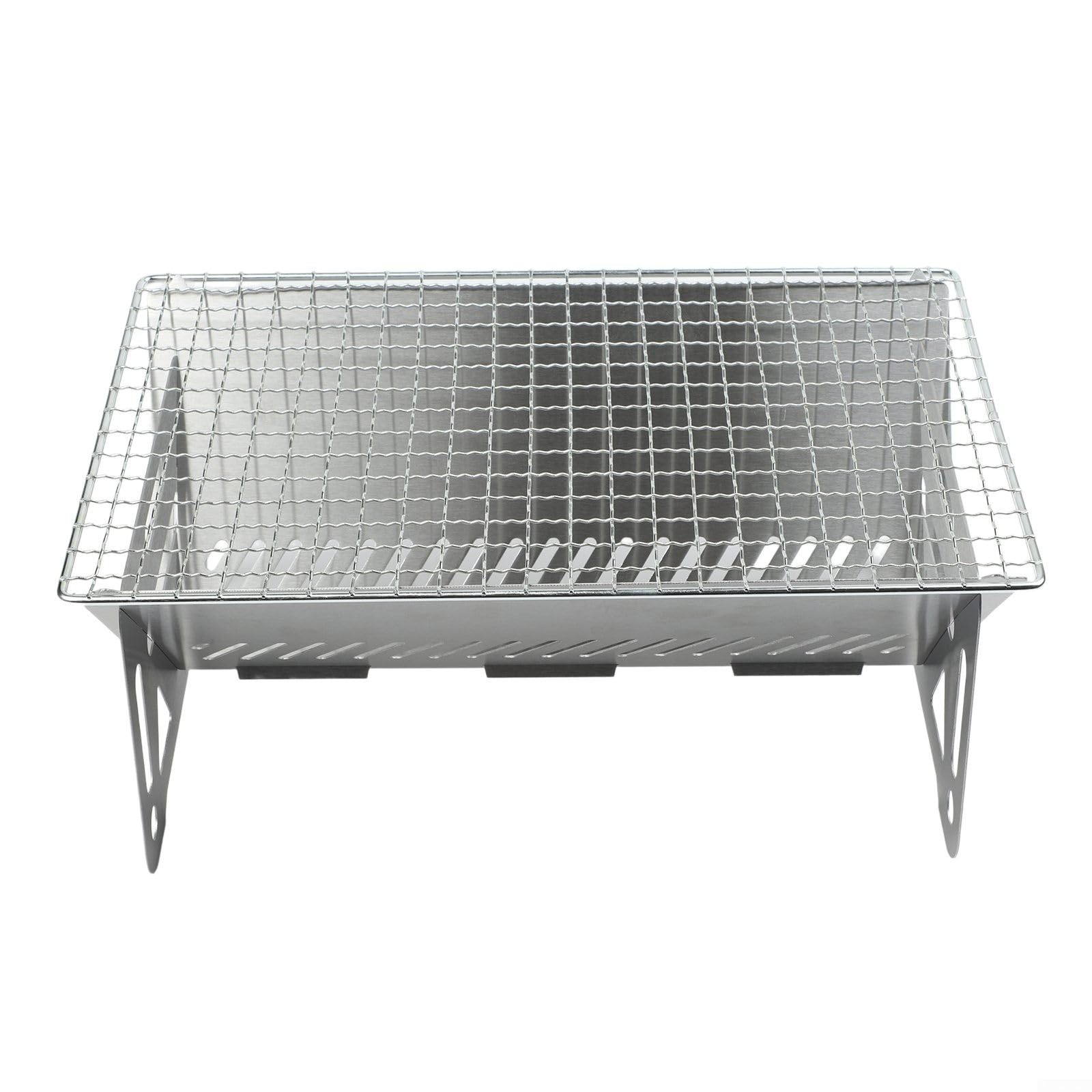 Parrilla plegable para fogata, 40 x 24,2 x 17,5 cm, estufa portátil de carbón para acampar al aire libre, construcción de acero inoxidable, montaje rápido y uso multiescenario (40 x 24,2 x 17,5 cm)