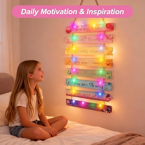 Miniatura 2 de Decoración de habitación de niña con luz LED, decoración inspiradora de habitación para adolescentes y niñas, decoración de pared de mariposa