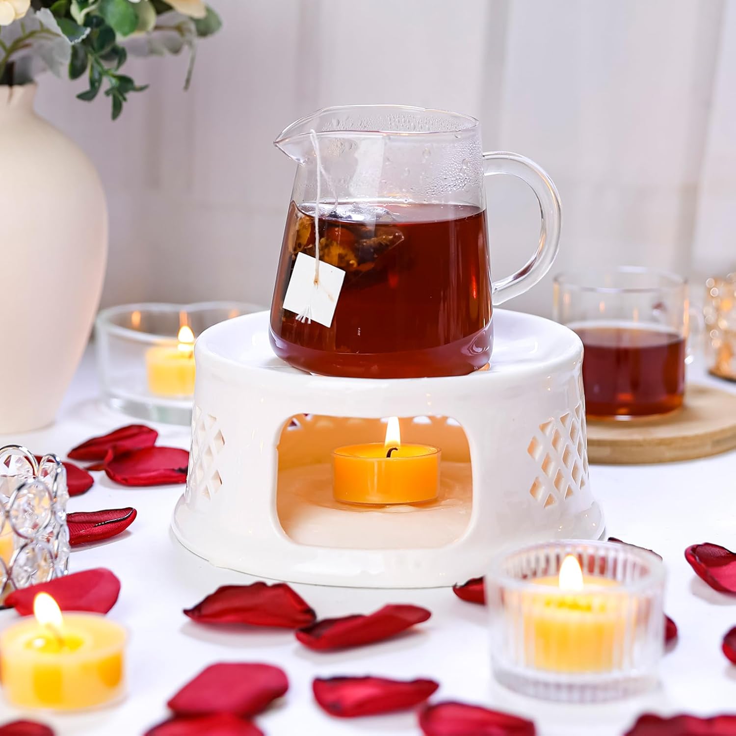 50 Packs Beeswax Tealight Candles Bulk,4 Hours 100% Pure Beeswax Tea Lights Candle in Clear Cup,Natural Scent Bees Wax Candles Small Smokeless Clean Burning Perfect for Home Decor for Party Christmas - Image 8