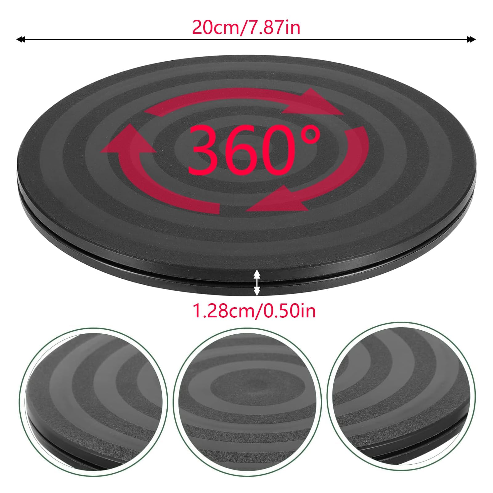 Draaibaar platform, draaibare basis voor platenspeler, 360 graden draaibare standaard, draaitafel met kogellagers van staal, draaibare plaat voor tv, monitor, kunsthandwerk, bonsai-planten (25 cm