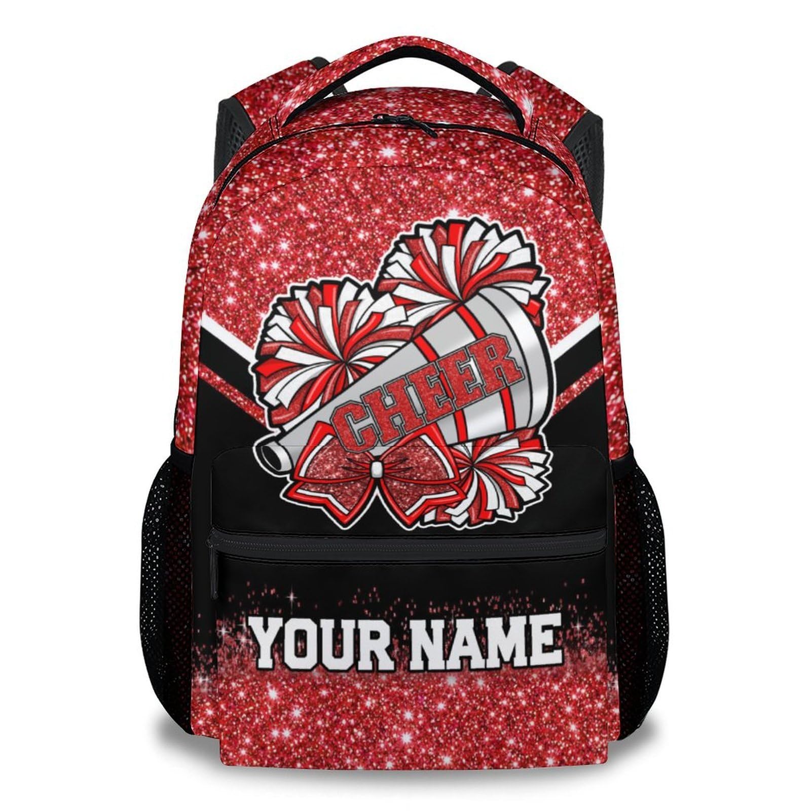Zaino personalizzato Cheer, 43 cm, zaino da cheerleader, regali per ragazze, borsa per libri per bambini elementari, Rosso, One Size, Zaino per bambini