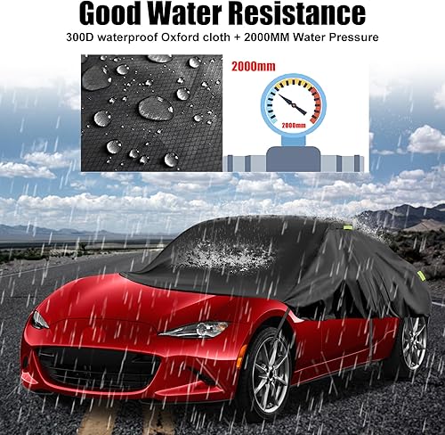 Miniatura 4 de Funda Oxford 300D para automóvil compatible con Mazda MX-5 1989-2023, fundas protectoras para todas las estaciones, resistente al viento, al polvo,