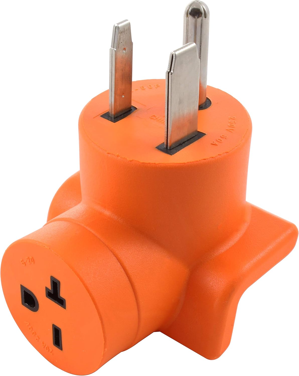 AC WORKS Welder 6-50P Plug to 6-20R 250V HVAC/Power Tools/EV Charging Female Adapter (Flexible With Breaker)