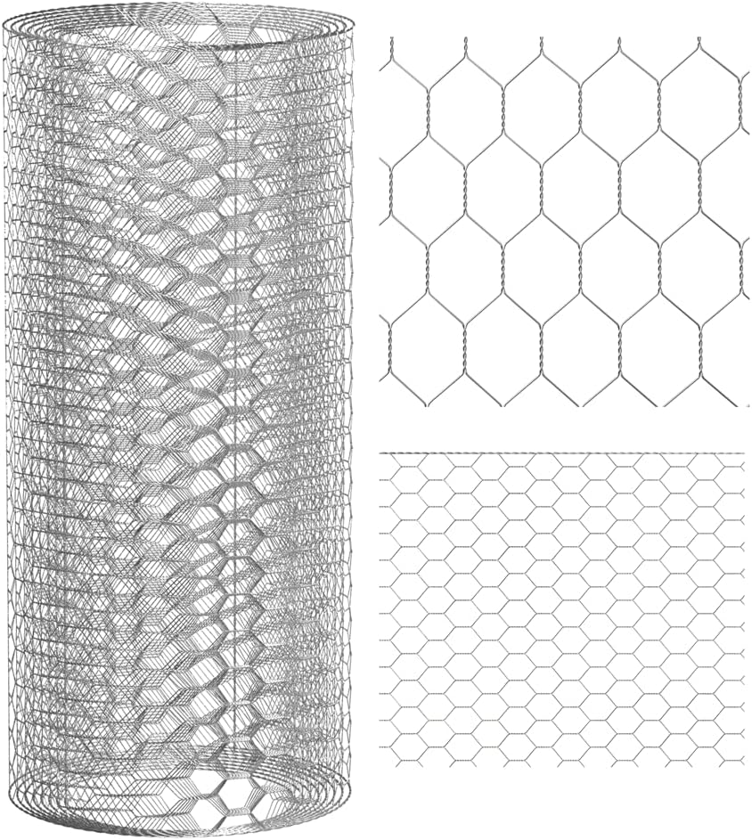 60CM x 5M Wire Mesh Electro-Galvanized Wire Mesh Fencing Metal Fencing, 25mm Holes Size, 0.7mm /22 Gauge Aviary and Poultry Wire Fencing for Rabbit Aviary Fence