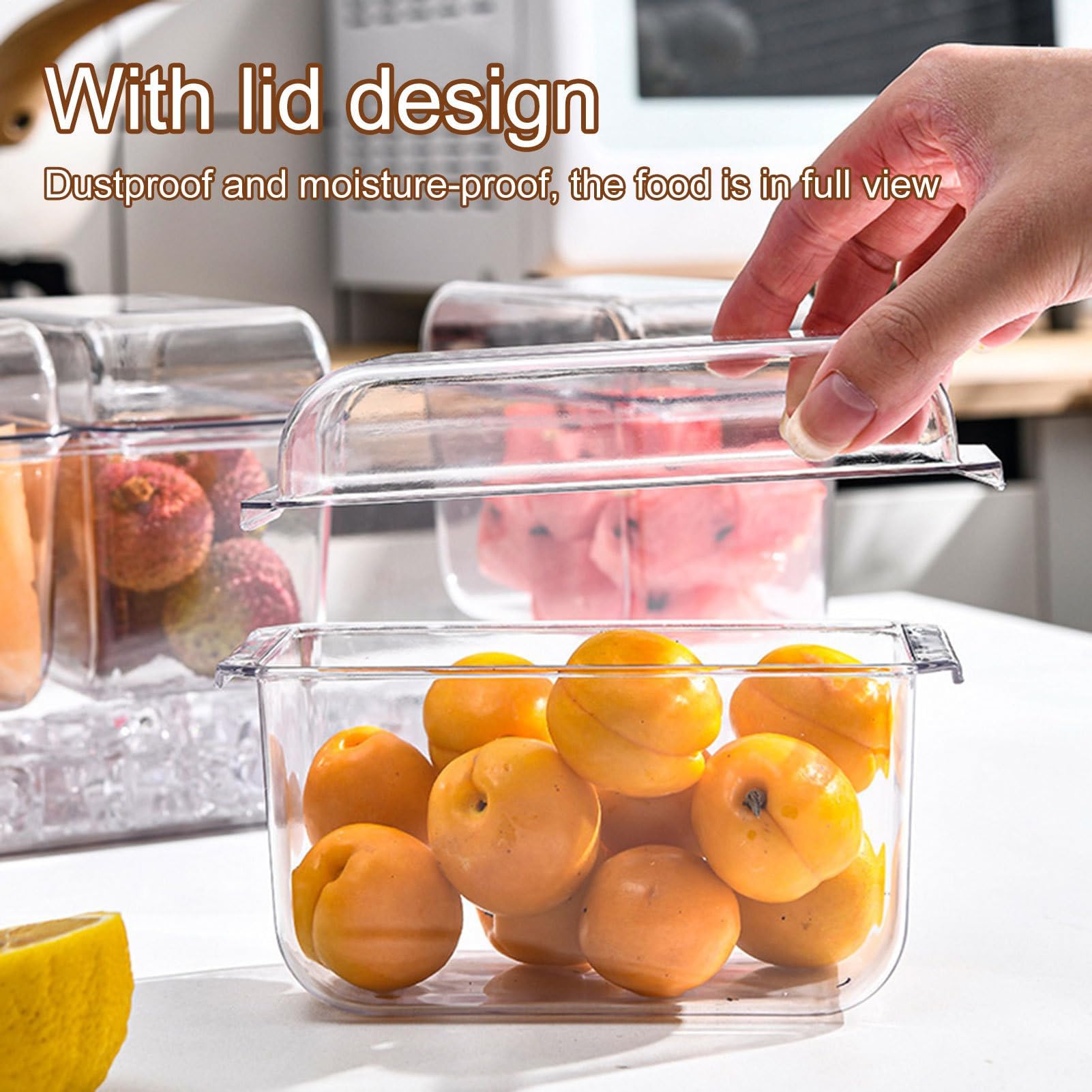 Vassoio per condimenti refrigerati – C Ice Platter con cartoni rimovibili, perfetto per feste, compleanni e vacanze, design trasparente per freschezza