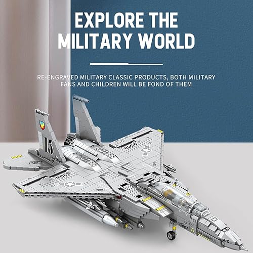 Miniatura 5 de KAROYD Technic F-15E Eagle Fighter Jet Kit de construcción, juego de bloques de construcción de la serie militar, compatible con Lego (2216 piezas)