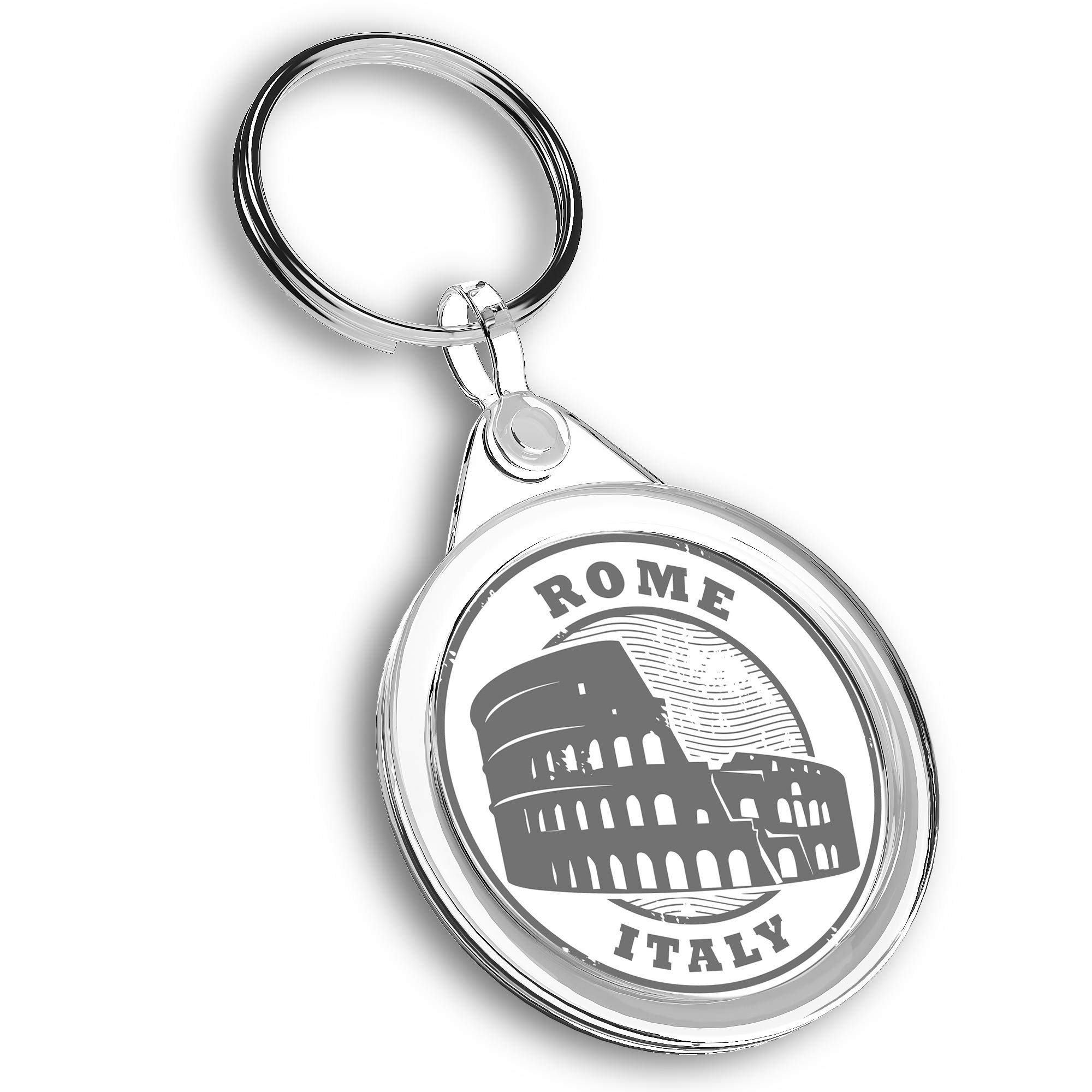 Destination Vinyl Ltd 1 x Photo Keyring - Rome Italy Ancient Colosseum |Keychain|Keyring|Charm| #41826