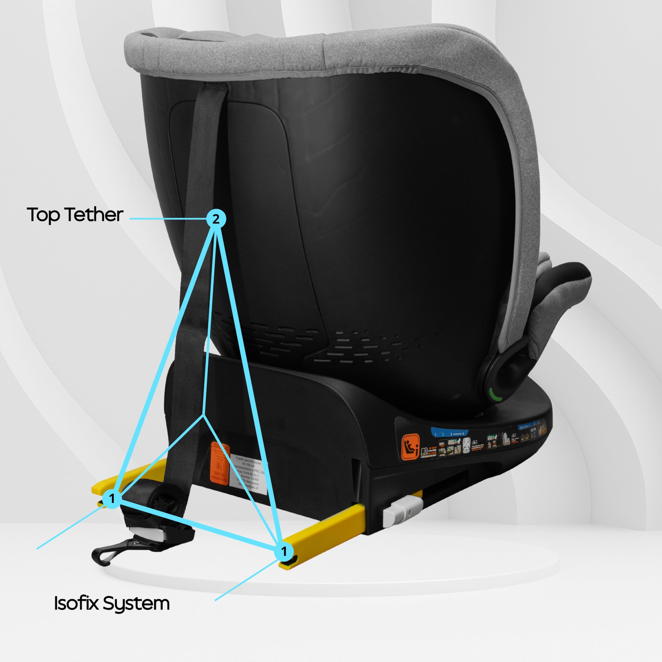 KidsZone Seggiolino Auto 0-36 kg Isofix - Seggiolino per Bambini i-Size 40-150cm Gruppo 0+/1/2/3 - Seggiolino Auto Girevole 360 - Reclinabile 8 Posizioni, Regolazione Poggiatesta 24 cm