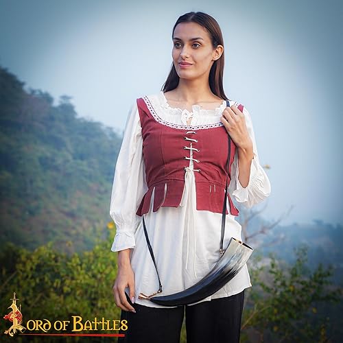 Miniatura 5 de Lord of Battles Viking cuerno soplador genuino Gjallarhorn medieval con boquilla de bronce fundido de cera perdida intrincada