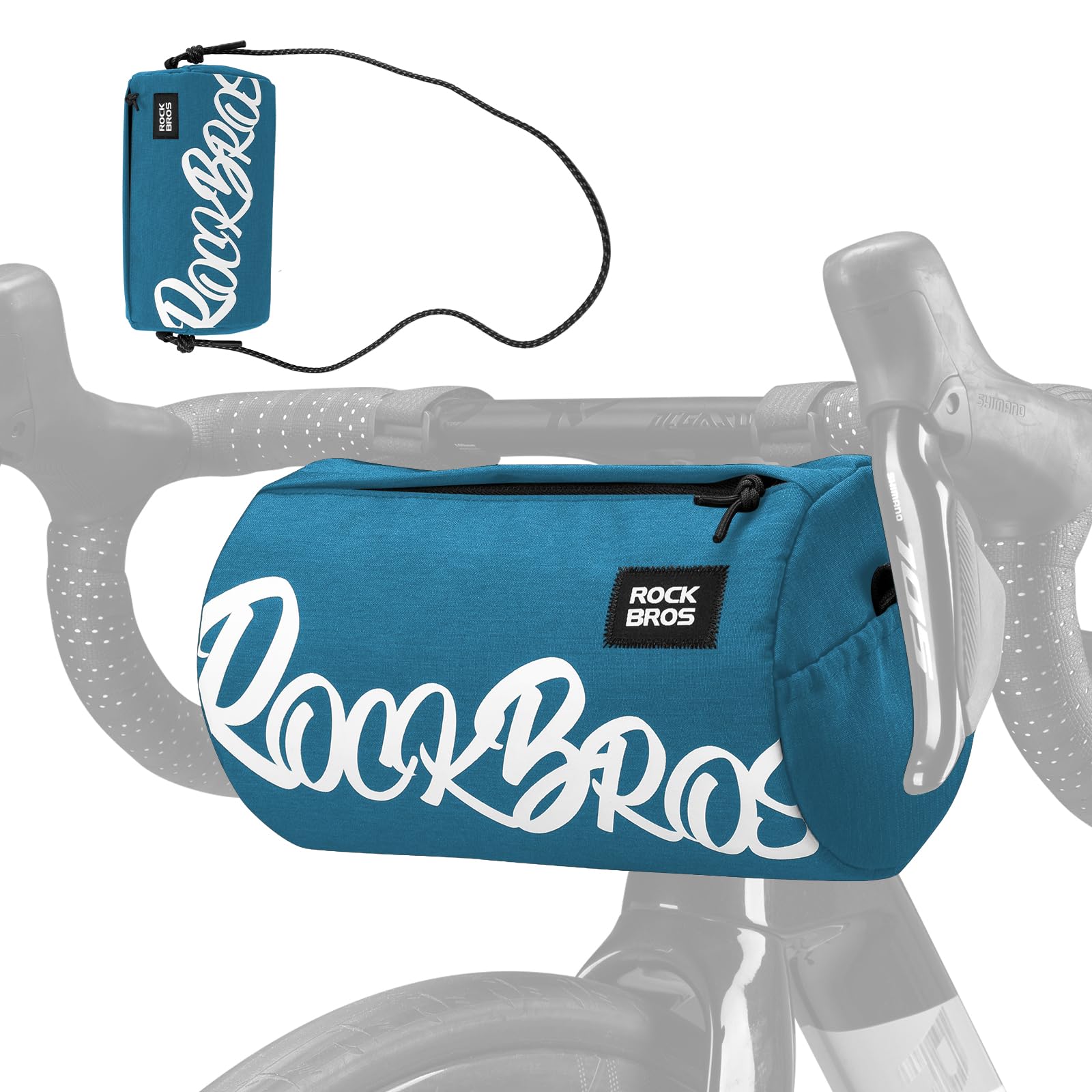 ROCKBROS Handlebar Bag Bike Handlebar Bag Small Pack with Shoulder Strap for MTB, Gravel, Scooter, E-Bike,3.6L Blue