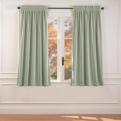 Miniatura 61 de Lazzzyt Cortinas de terciopelo para sala de estar gris, juego de 2 paneles de lujo suaves, cortinas con aislamiento térmico de 96 pulgadas de largo,