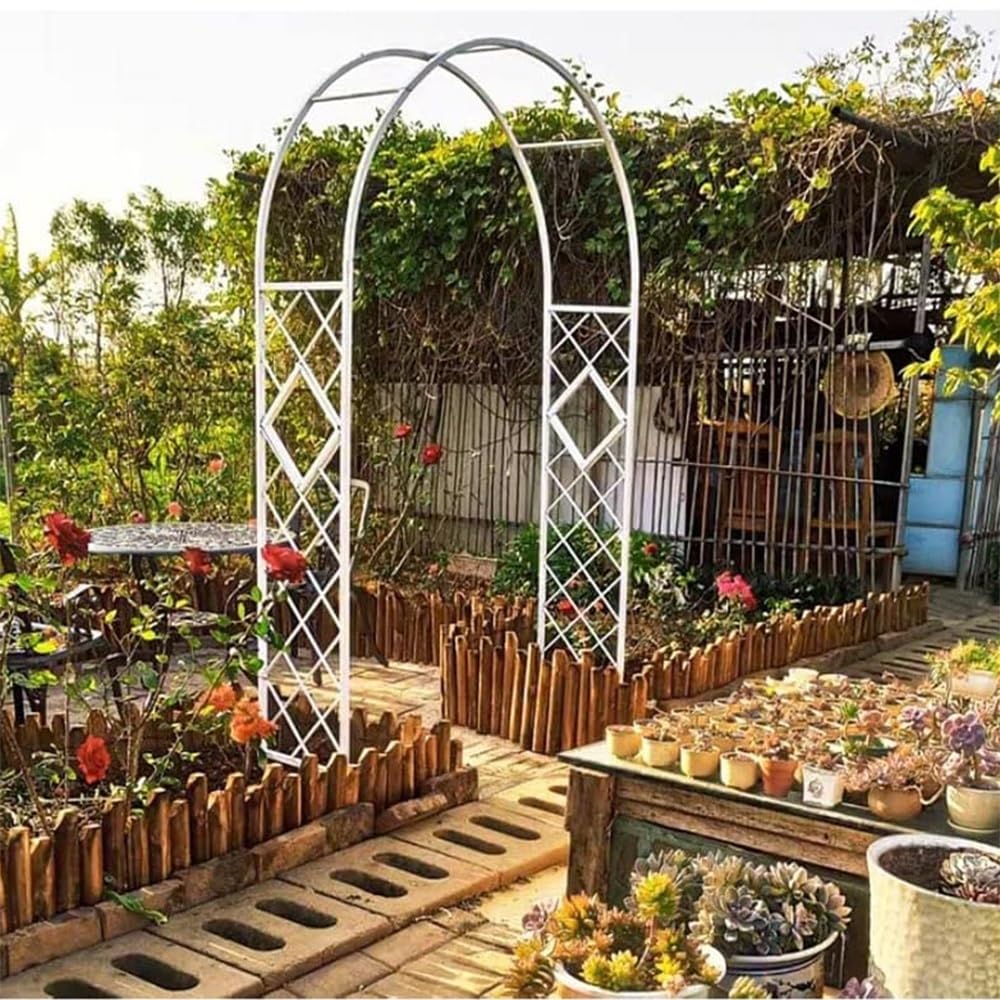 Arceau à Rosiers pour Plante Grimpantes, Large Arche de Jardin Support avec Cadre en Acier, pour Plantes Grimpantes,Pergola De Gloriette Fer Forge, Résistant Aux Intempéries (Couleur : Brun, Taille