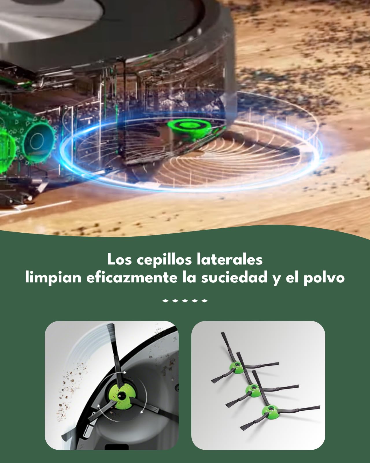 26 Piezas de Recambios para iRobot Roomba Combo j7+/j9+/10 Max Aspirador,Kit Accesorios de Repuesto Combo j7 Plus/j9 PLus: 4 Cepillo Principal,6 Cepillos Laterales,4 HEPA Filtros,6 Bolsas,4 Paños