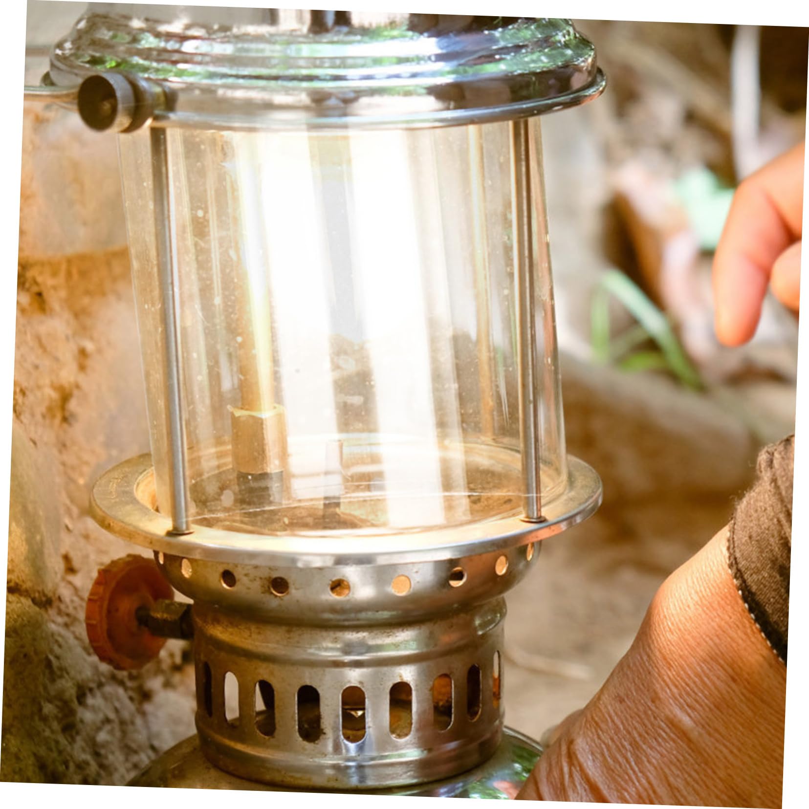 HOUDERCO 2pcs Gas Lantern Shade Heat Resistant Glass Sleeve for Camping Outdoor Activities and Decorative Use Durable Easy to Install for Picnic and Travel