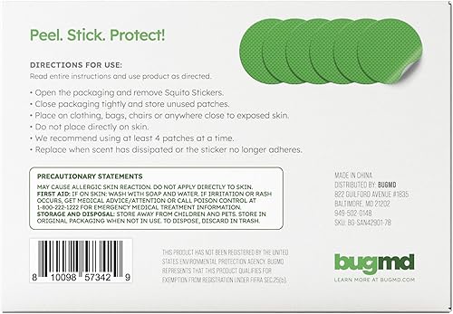 Miniatura 4 de BugMD Squito Stickers Mosquito Repellent Patch Stickers for Adult (78 Pack), Safe and Effective Insect Repellent Patches for Adults Toddlers, Kids