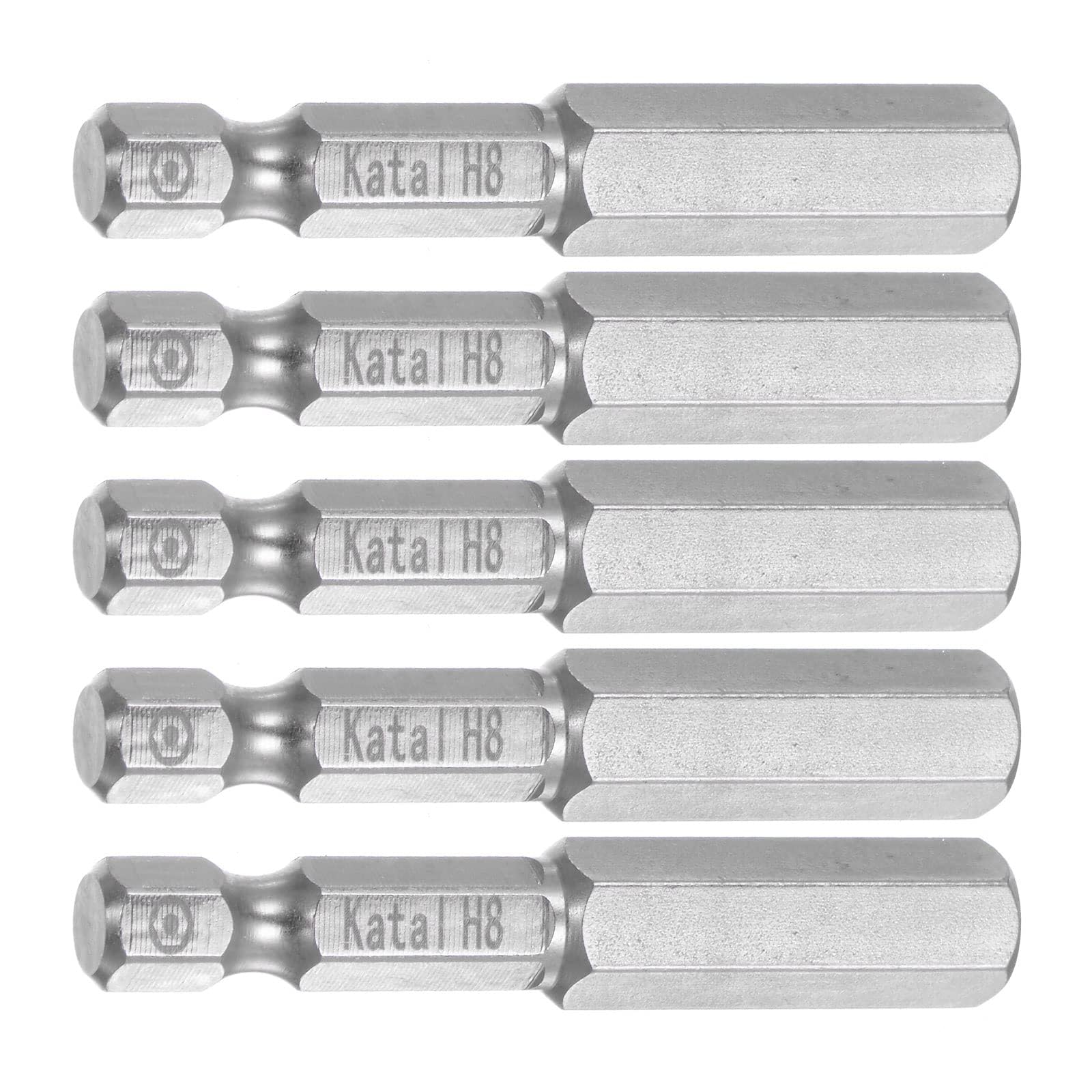TA-VIGOR Security Hex Bit H8 5Pcs 1/4" Shank 50mm Magnetic Tamper Proof