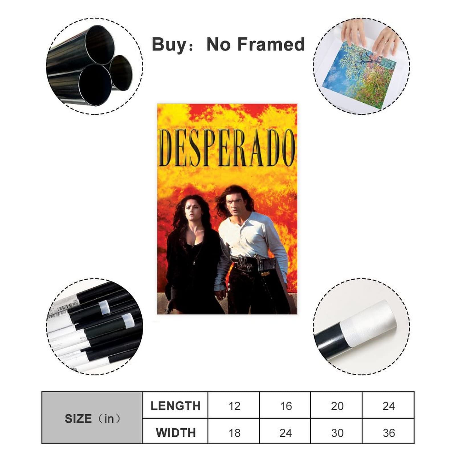 Amazon｜映画ポスターデスペラード1キャンバス絵画ポスターリビング