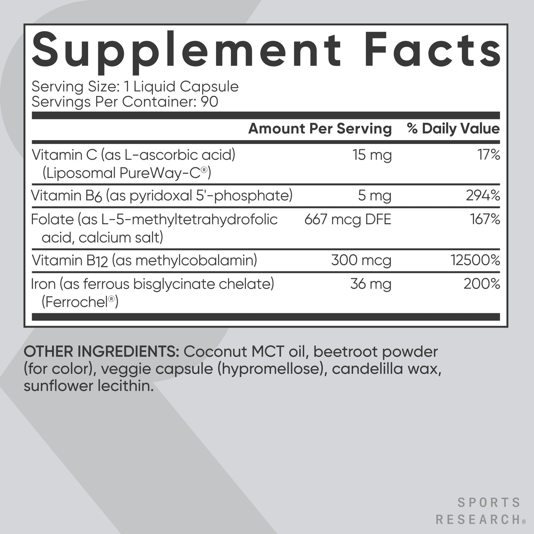 Sports Research® Blood Balance Iron Supplement 36mg, 90 Liquid Caps — Amazon image 5