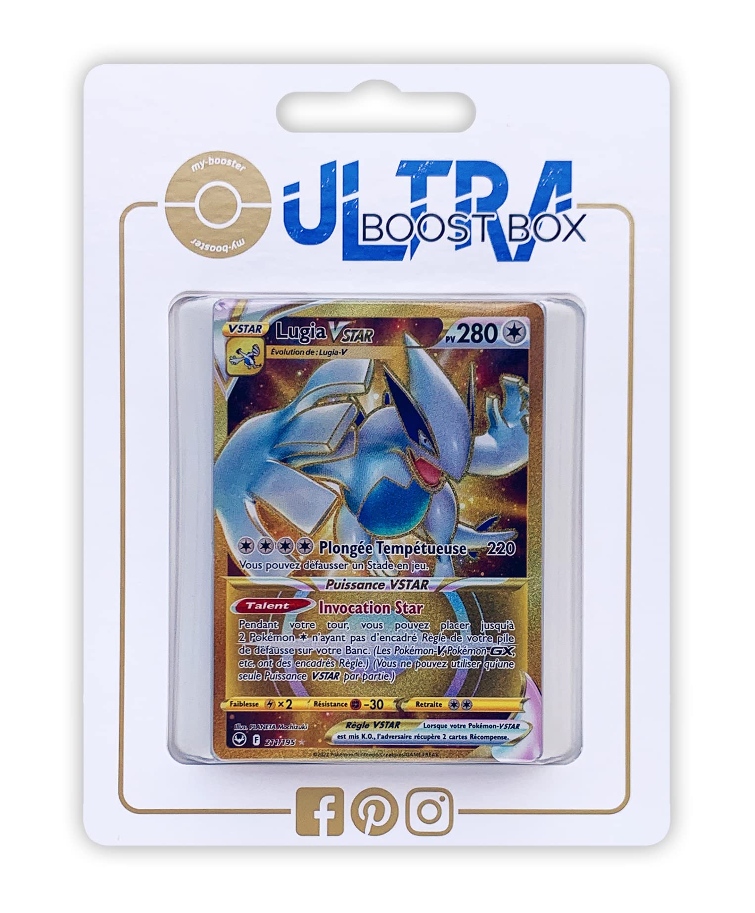 Lugia VSTAR 211/195 Shiny Gold - Myboost X Epée et Bouclier 12 Tempête  Argentée