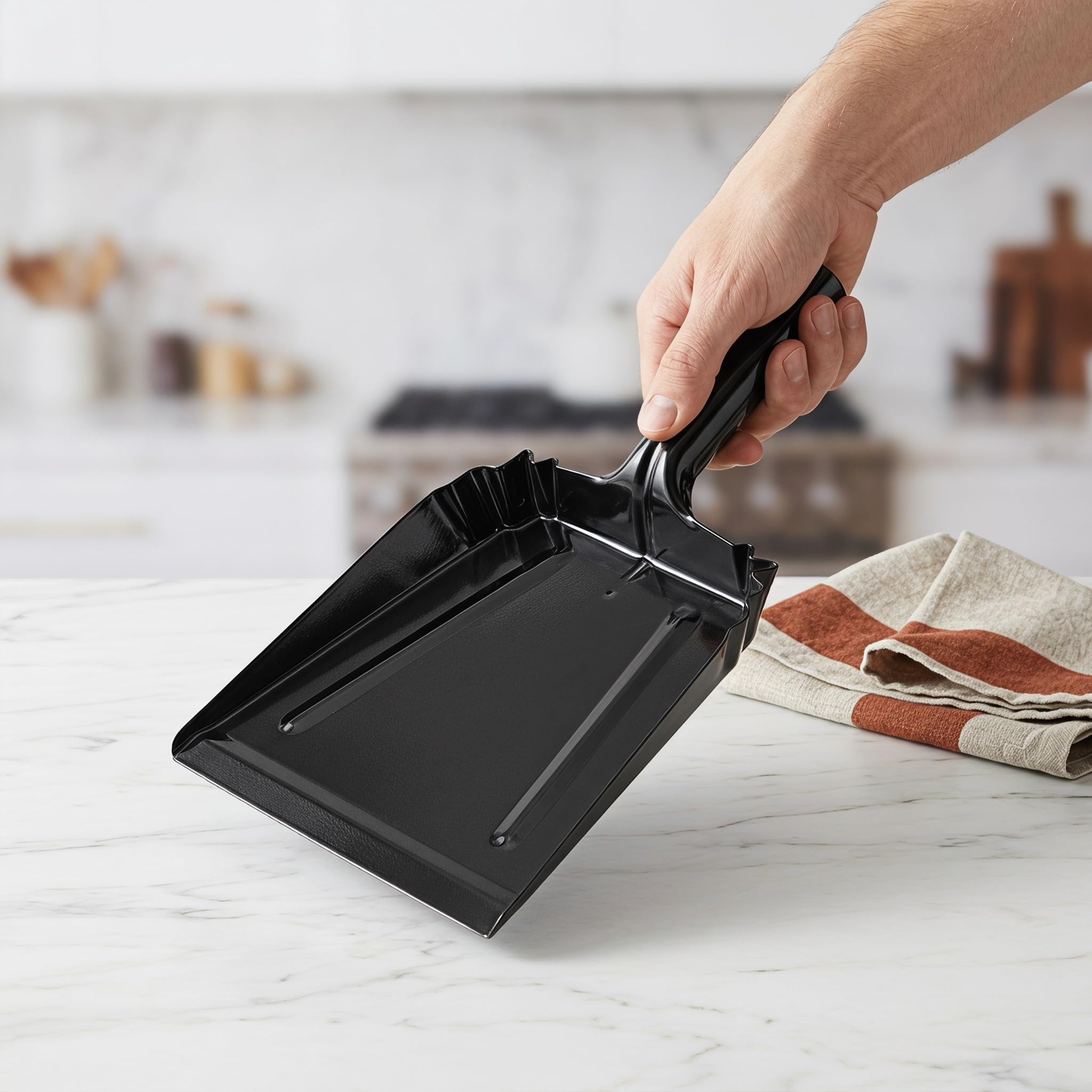 Lurrose Recogedor de Metal - Recogedor de Mano - de Hierro para Limpieza de Escritorio, Cocina y hogar - Herramienta de Limpieza Resistente para Recoger Basura y escombros