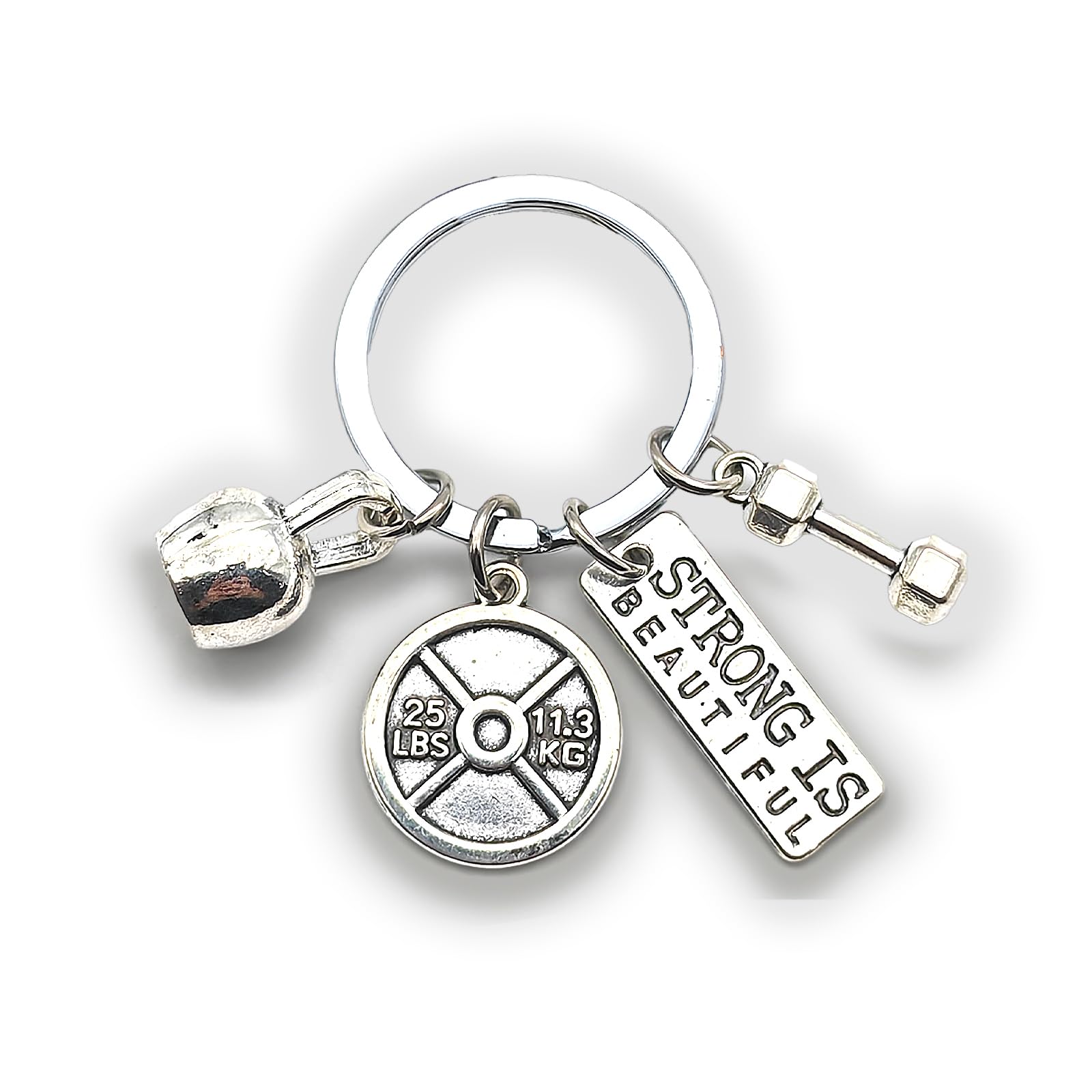 Zynara Schlüsselanhänger Gym Glücksbringer, Schlüsselanhänger Hantel, Kettlebell, Fitnesstrainer Geschenk für Männer, Frauen