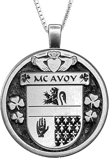 McAvoy Irish Coat of Arms Disk Pendant