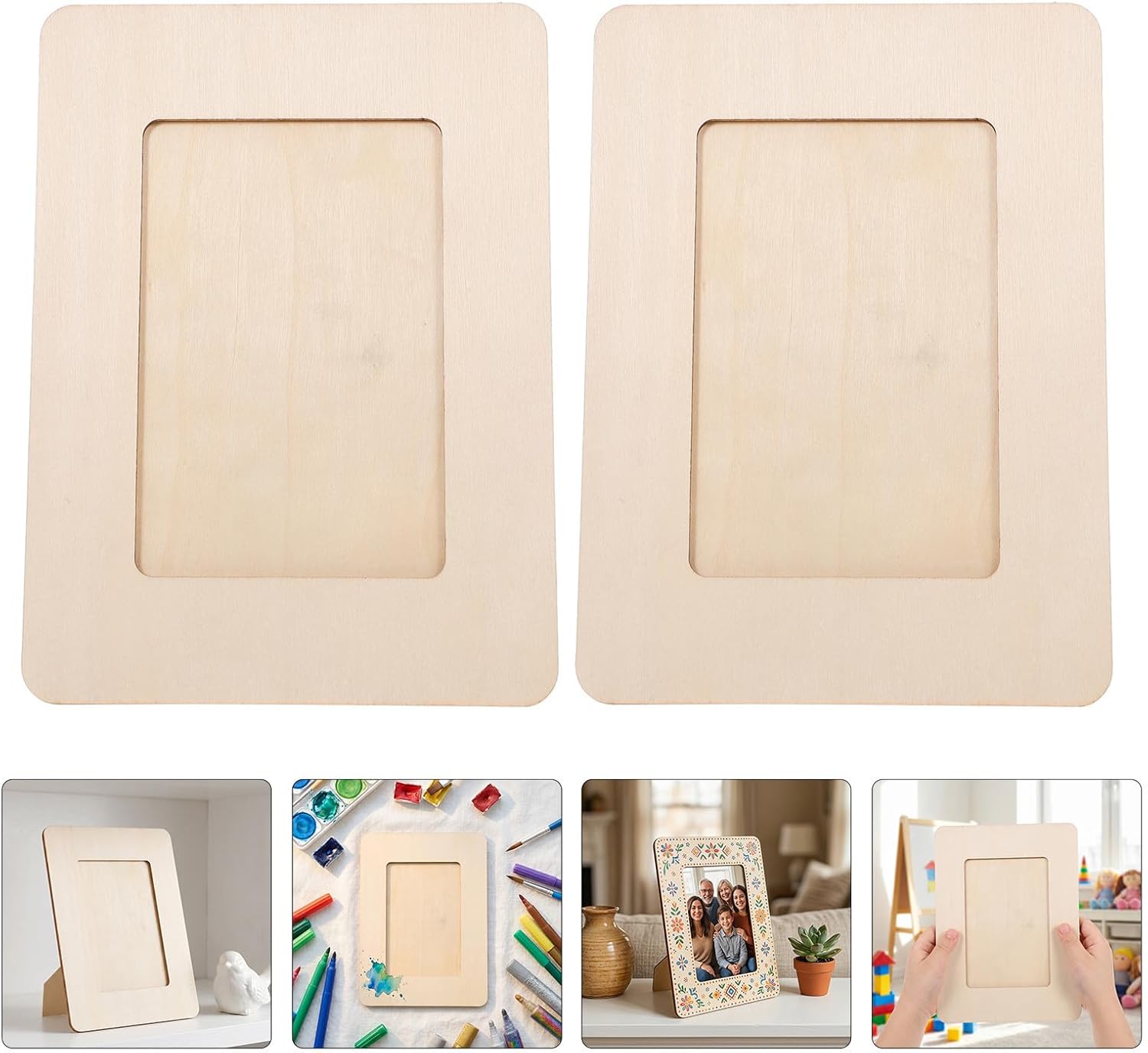 Children's Wooden Picture Frame Craft Set 6pcs for DIY Painting