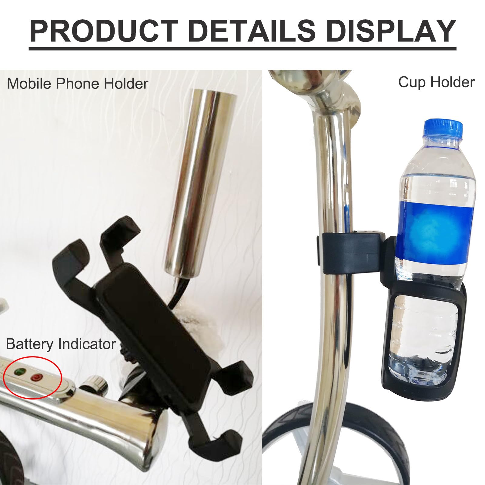 Carrito de golf eléctrico, carrito de golf plegable de 3 ruedas con soporte para teléfono, portavasos y soporte para paraguas
