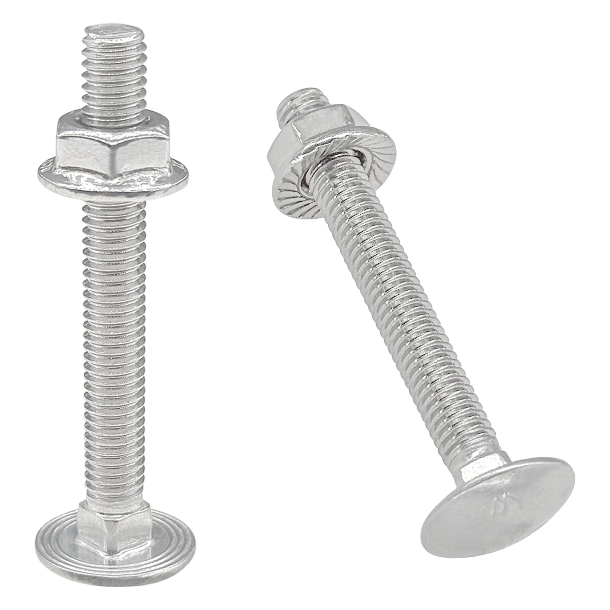 12 Sets of Carriage Bolt – 304 Stainless Steel Coach Bolts with Flanged Hex Nuts (M6 x 50mm)