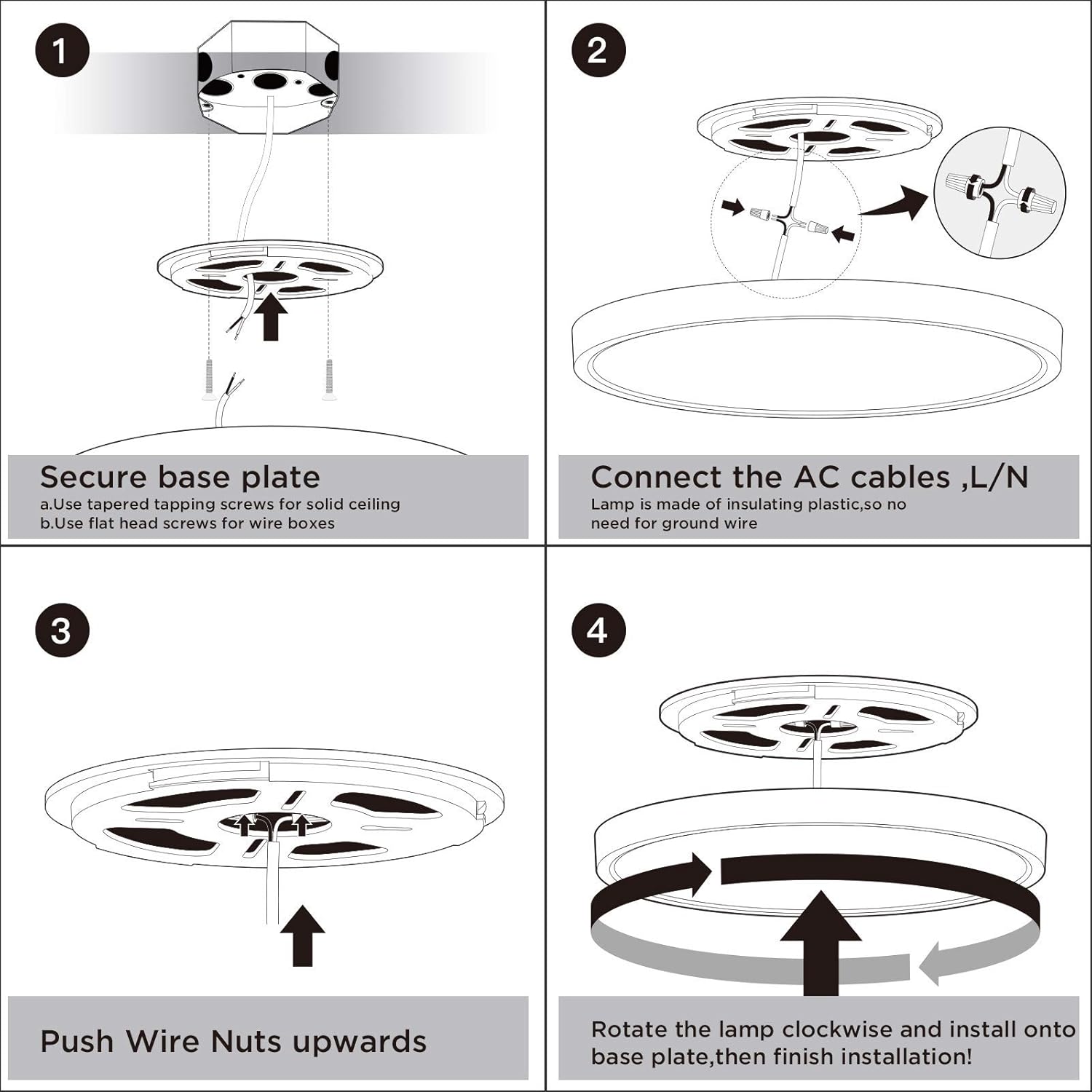 One-Day Sale: Up to 50% Off Ocioc 15.7 inch LED Flush Mount Ceiling Light Black, 24W(200W Equivalent) 2400lm Dimmable, 3000K/4000K/6500K Selectable, Low Profile Round Lighting Fixture for Kitchen, Stairwell, Garage ETL Listed